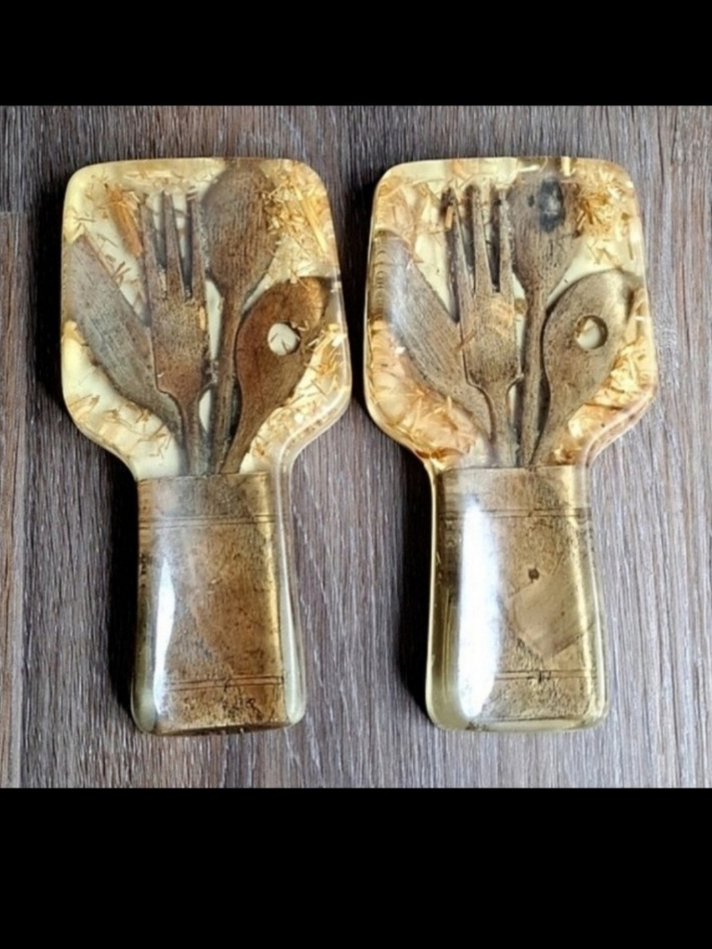 Vintage Lucite Spoon Rests